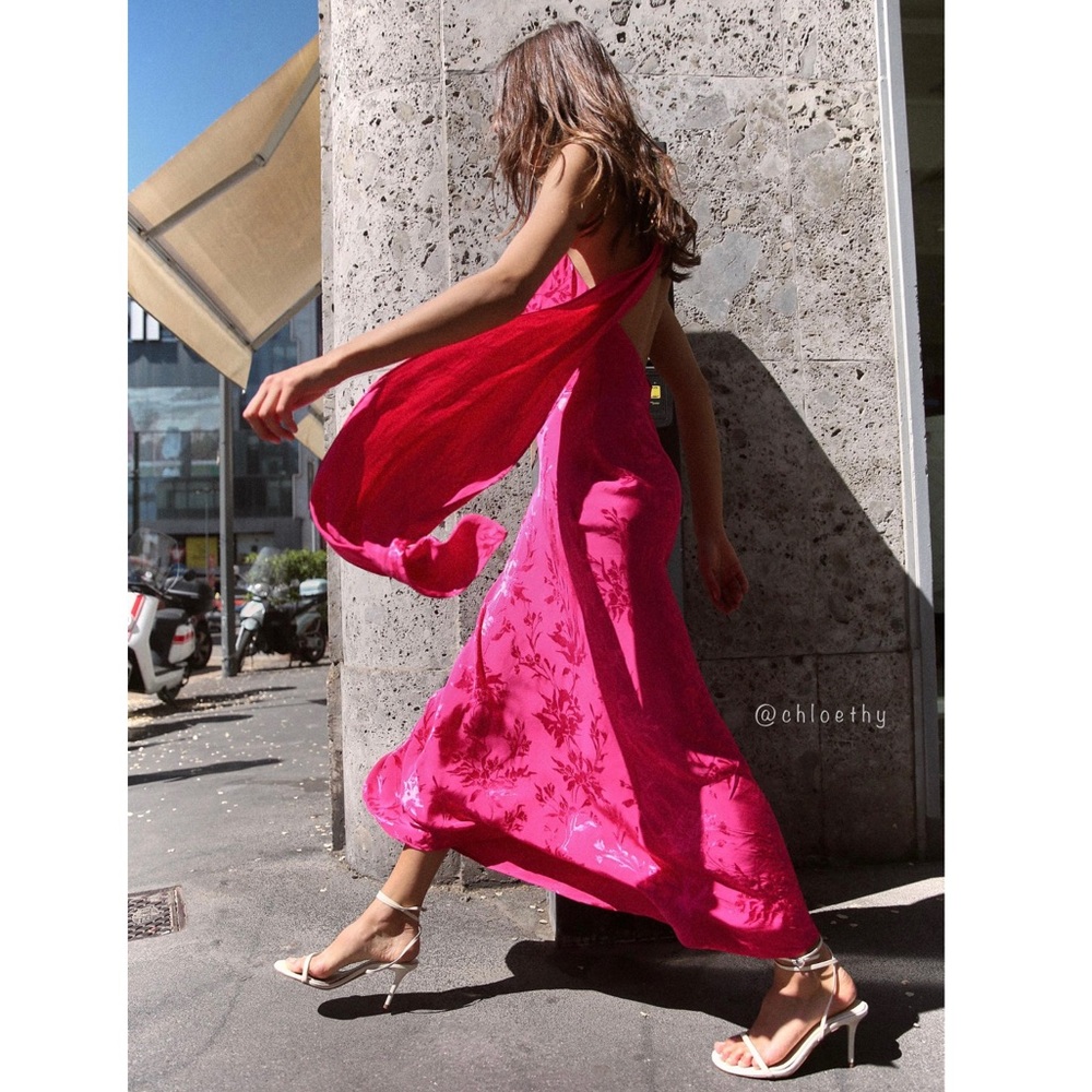 Zara JACQUARD MIDI DRESS BOW